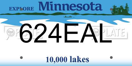 624EAL Minnesota License Plate