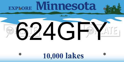 624GFY Minnesota License Plate