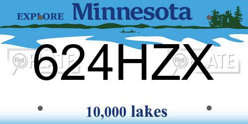 624HZX Minnesota License Plate