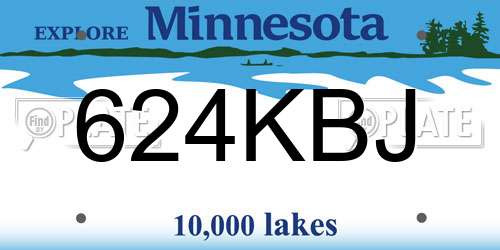 624KBJ Minnesota License Plate