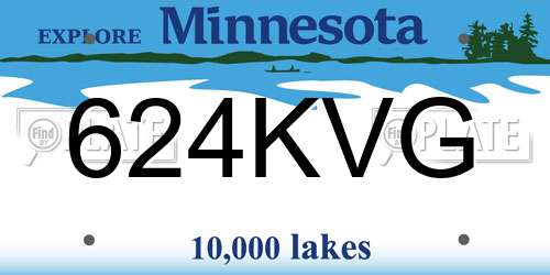 624KVG Minnesota License Plate
