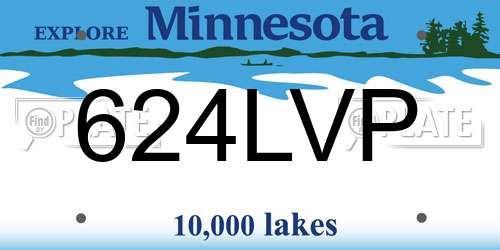 624LVP Minnesota License Plate