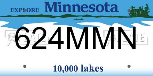 624MMN Minnesota License Plate