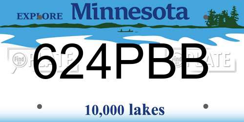 624PBB Minnesota License Plate