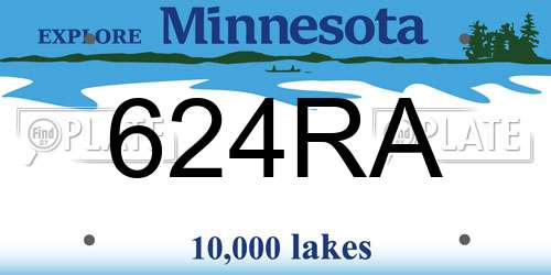 624RA Minnesota License Plate