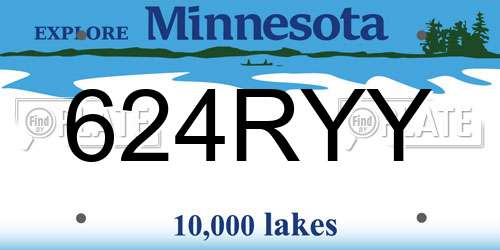 624RYY Minnesota License Plate