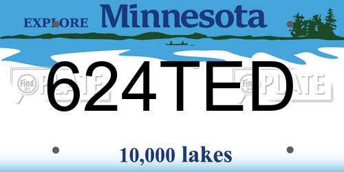 624TED Minnesota License Plate
