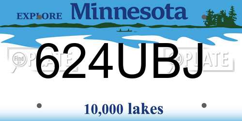 624UBJ Minnesota License Plate