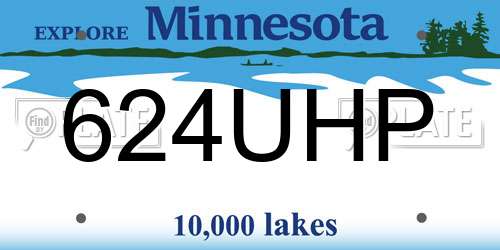 624UHP Minnesota License Plate