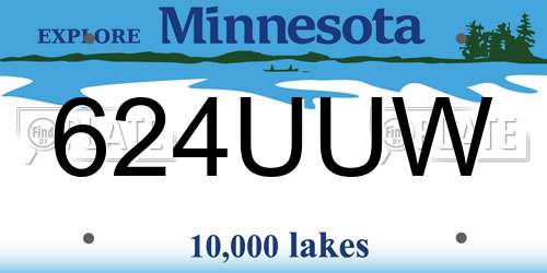 624UUW Minnesota License Plate