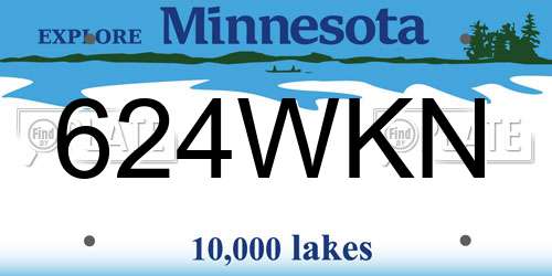 624WKN Minnesota License Plate