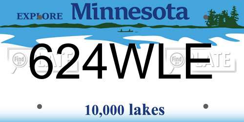 624WLE Minnesota License Plate