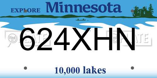 624XHN Minnesota License Plate