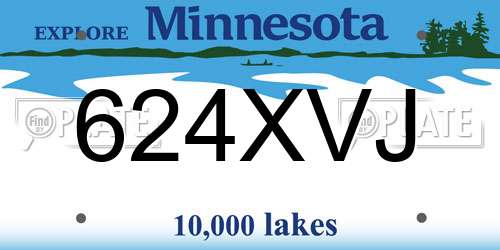 624XVJ Minnesota License Plate