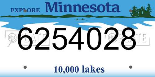 6254028 Minnesota License Plate