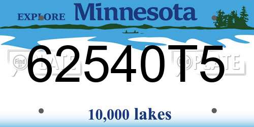 62540T5 Minnesota License Plate