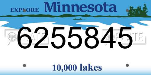 6255845 Minnesota License Plate