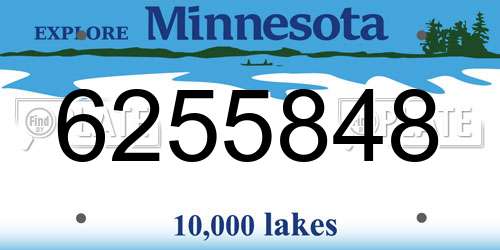 6255848 Minnesota License Plate