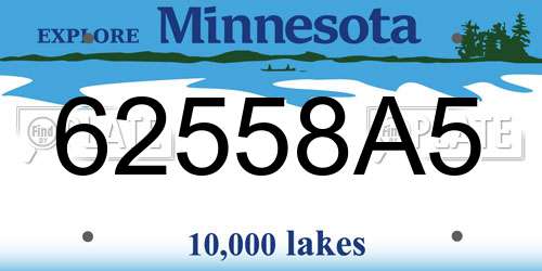 62558A5 Minnesota License Plate
