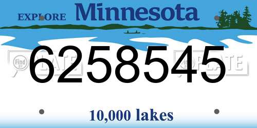 6258545 Minnesota License Plate