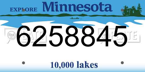 6258845 Minnesota License Plate