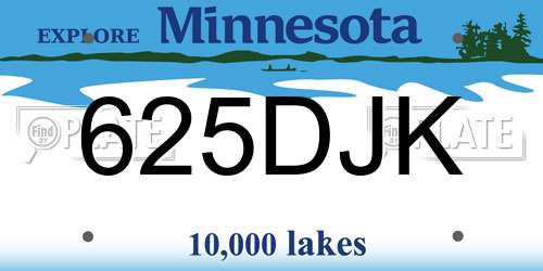 625DJK Minnesota License Plate