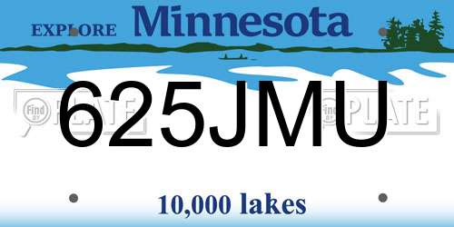 625JMU Minnesota License Plate