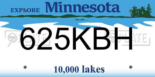 625KBH Minnesota License Plate