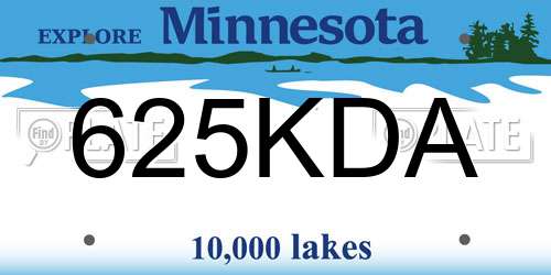 625KDA Minnesota License Plate