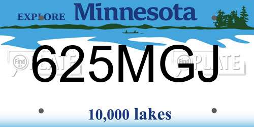 625MGJ Minnesota License Plate