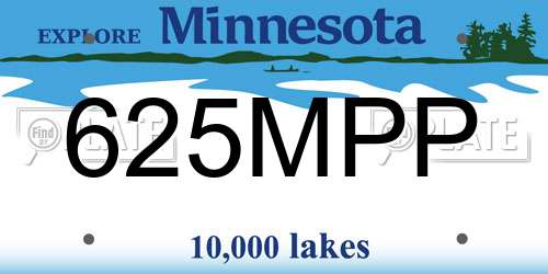 625MPP Minnesota License Plate