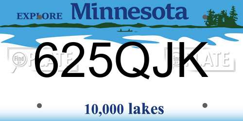 625QJK Minnesota License Plate