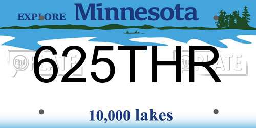 625THR Minnesota License Plate