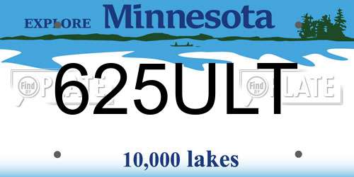 625ULT Minnesota License Plate