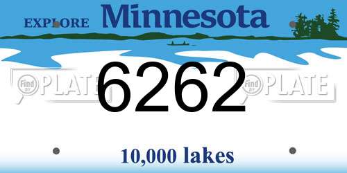 6262 Minnesota License Plate