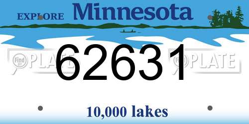 62631 Minnesota License Plate