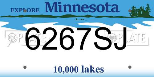 6267SJ Minnesota License Plate