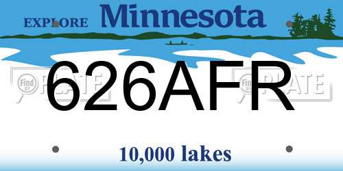 626AFR Minnesota License Plate