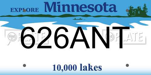 626ANT Minnesota License Plate
