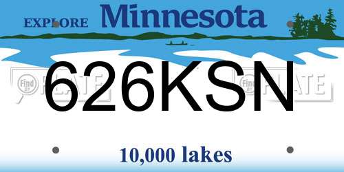 626KSN Minnesota License Plate