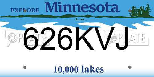 626KVJ Minnesota License Plate