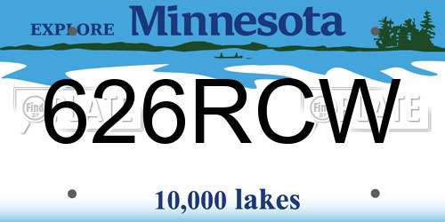 626RCW Minnesota License Plate
