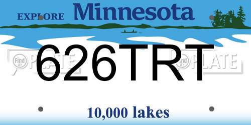 626TRT Minnesota License Plate