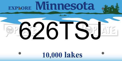 626TSJ Minnesota License Plate