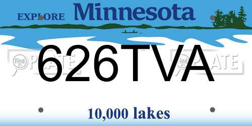 626TVA Minnesota License Plate