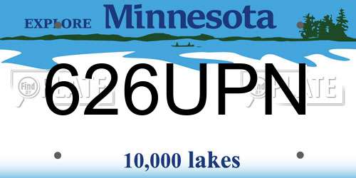 626UPN Minnesota License Plate