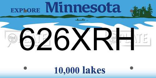 626XRH Minnesota License Plate