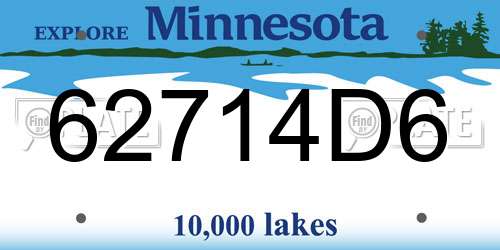 62714D6 Minnesota License Plate