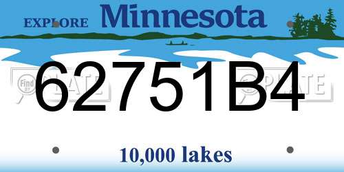 62751B4 Minnesota License Plate