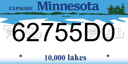 62755D0 Minnesota License Plate